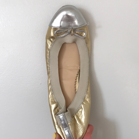 Gold and silver C wonder ballet flats - Picture 2 of 3
